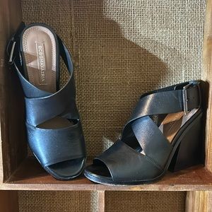 BCBG Max Azaria Peep Toe block heel sandal